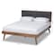 Baxton Studio Alke Dark Grey Upholstered Walnut Wood Full Size Platform Bed 163-10477 - alternate 8
